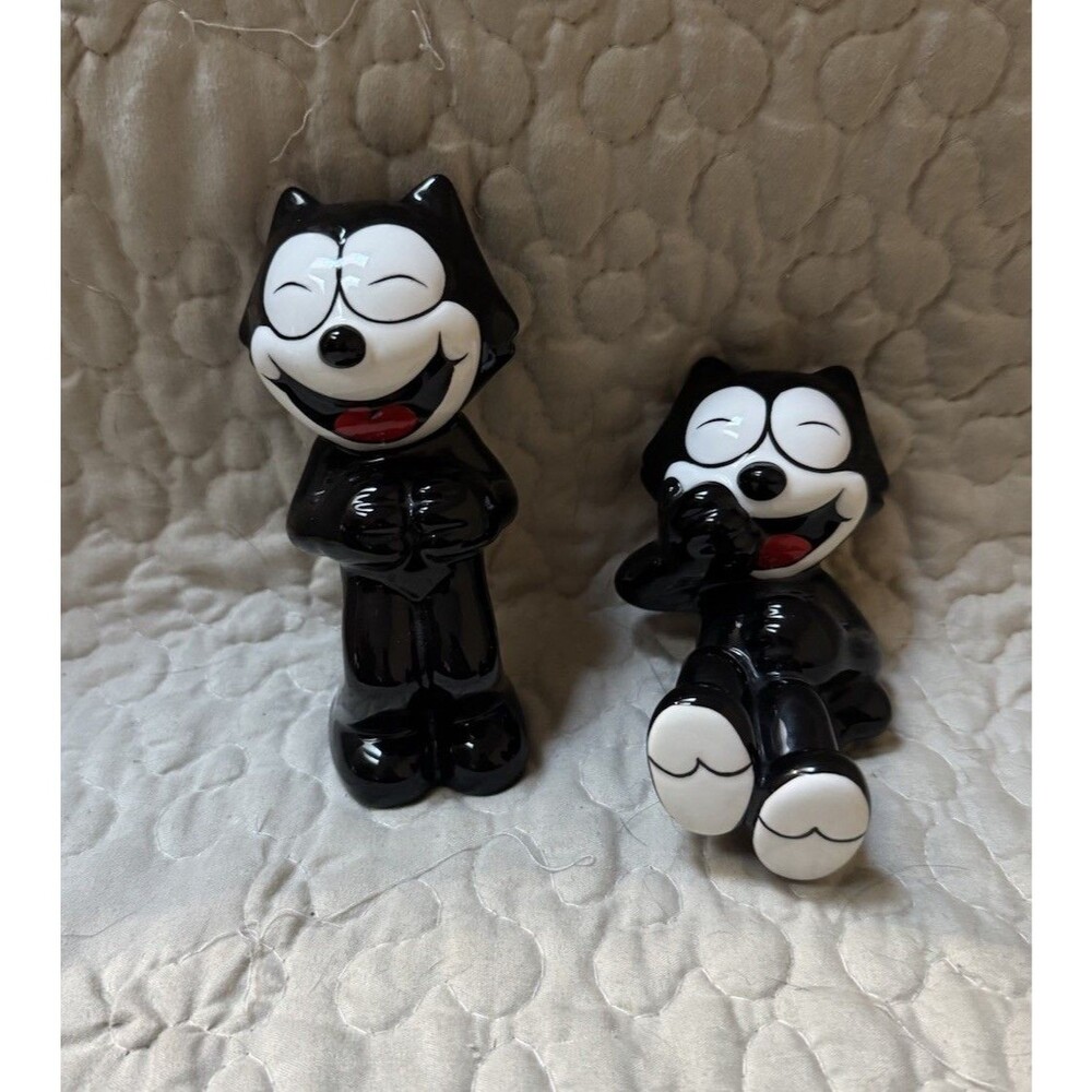 Felix the Cat Clay Art  1997 Vintage Salt And Pepper Shakers Never Used